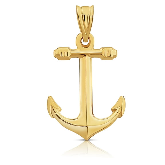 Art and Molly Genuine 14K Yellow Gold Sailor Anchor Pendant