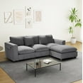thumbnail image 5 of WestinTrends Hearthside 99" Modular Corduroy L-Shaped Sectional Sofa and Chaise With USB/Type-C Ports and Side Pockets, Gray, 5 of 15