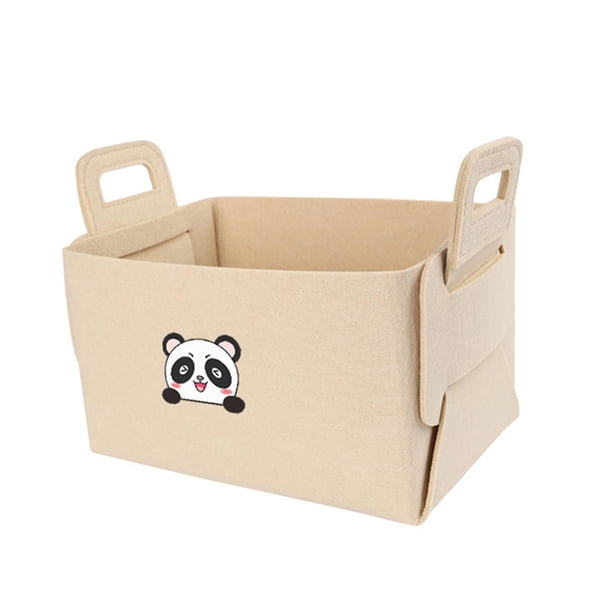 Cesta de almacenamiento de fieltro, , contenedor de almacenamiento plegable, carga del maletero del coche para el maletero del dormitorio Beige M