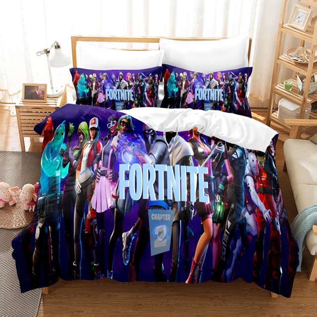 siniker Bedding Set Kids Quilt Cover 3D Cartoon Playing Bed Cover Set with Pillowcase and Zipper Closure