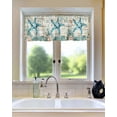 thumbnail image 6 of Kitchen Curtain Valances for Windows,Nautical Starfish Shell Coral Anchor Rod Pocket Small Valance Marine Retro Wood Plank Short Window Treatment for Bedroom Bathroom Living Room,54"x18", 6 of 9
