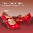 thumbnail image 5 of Chase & Chloe Mary Jane Shoes Women Oxford Pumps - Cute Low Kitten High Heels - Retro Vintage Shoes for Women 1950s Mary Janes Round Toe Shoe with Ankle Strap - Women Dress Shoes, 5 of 6