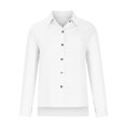 thumbnail image 4 of Womens Color Button Shirts V Neck Loose Blouse Longt Sleeve Casual Work Tunic with Pocket, 4 of 8