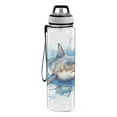 thumbnail image 2 of Shark Blue 32oz Water Bottles with Straw Tritan Leakproof Sports Bottle BPA Free Clear for Fitness Gym Swimming Cycling, 2 of 7