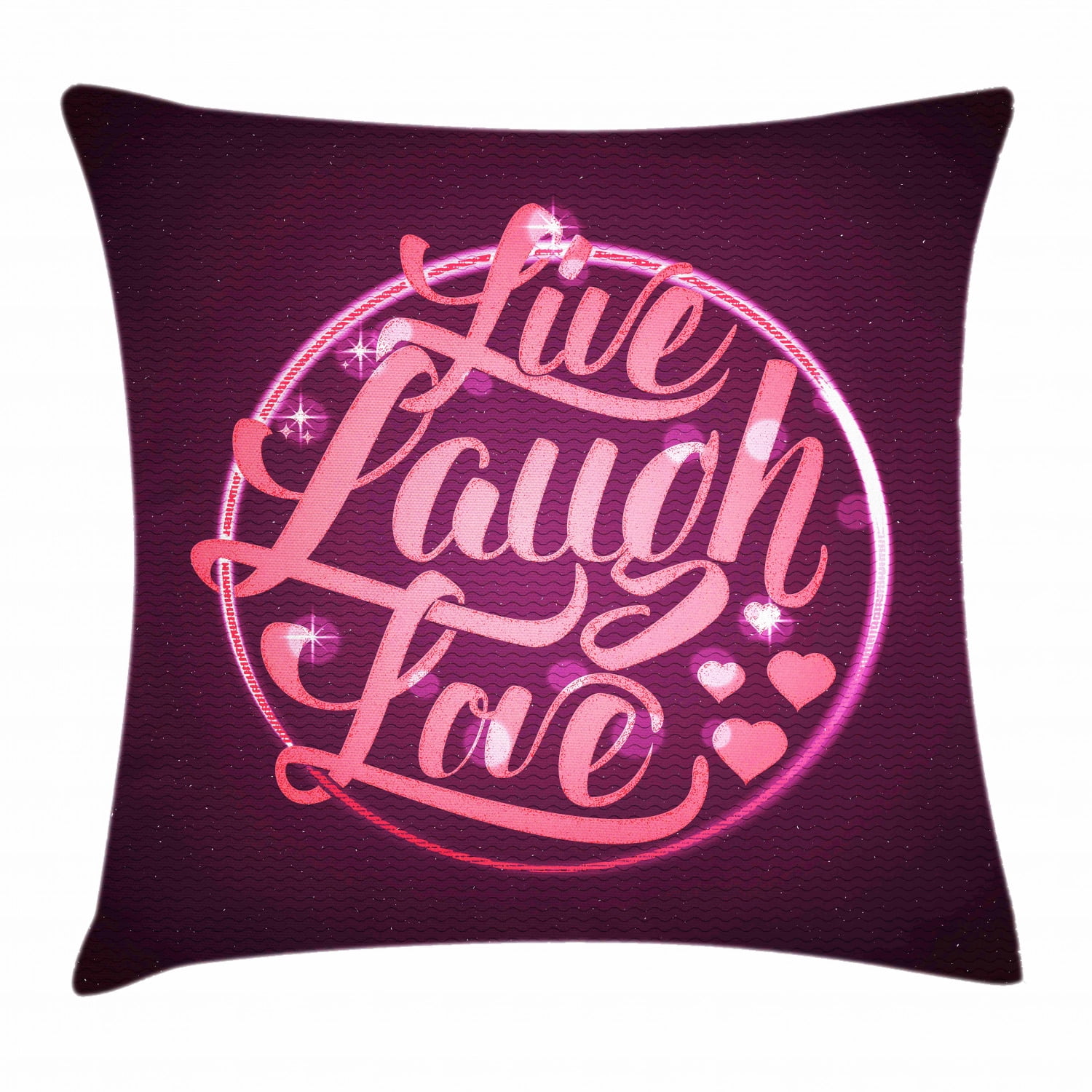 Live Laugh Love Decor Throw Pillow Cushion Cover, Vibrant Romantic