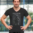 thumbnail image 4 of Freedom Isn't Free V-Neck T-shirt American Hero Patriotic Soldier DD 214 POW MIA Military Warrior Veterans Day Tee, 4 of 7
