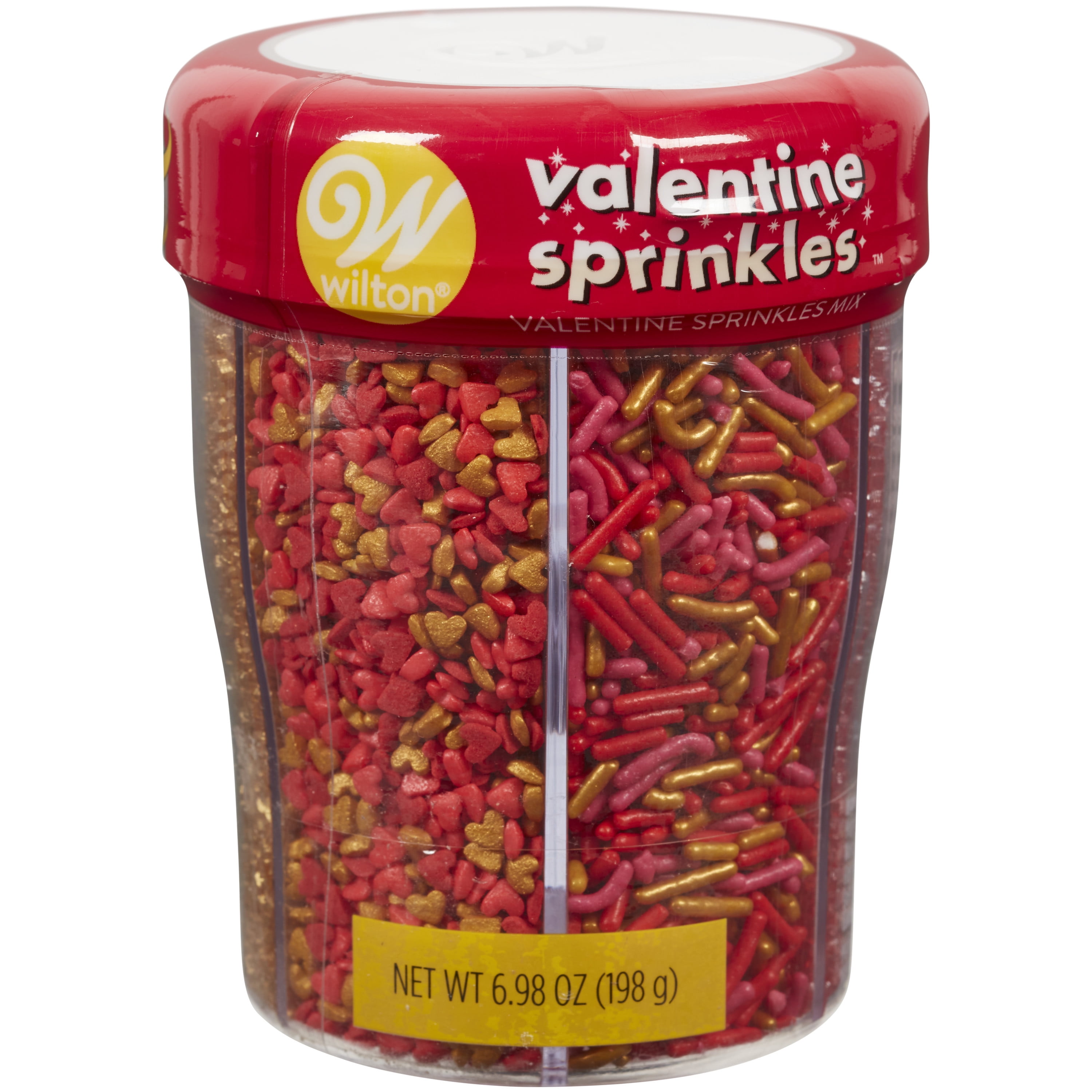 Wilton 6-Cell Metallic Valentine's Day Sprinkles Mix, 6.98 oz