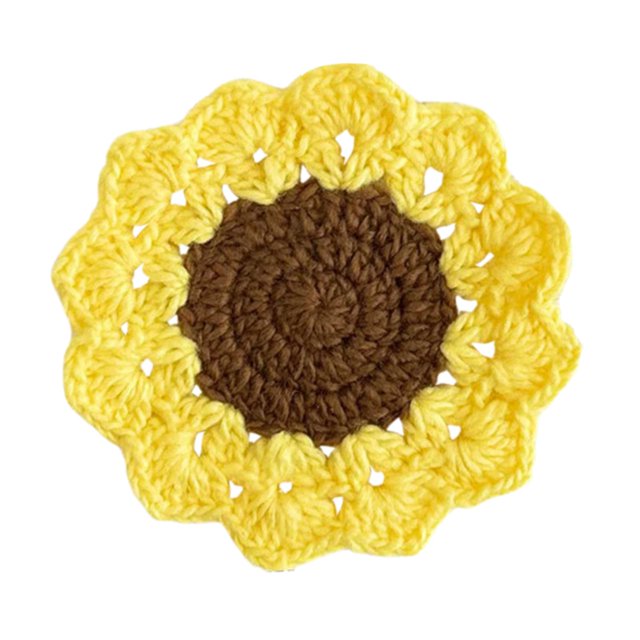 Protección de la mesa de la montaña de crochet hecha a mano Decoraciones del hogar Decoración de la bosque decorativa de la bebida decorativa para el Marrón de flores