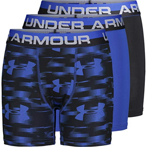 Under Armour boys 3 Pk Ua Blur Performance Boxer Underwear, Ultra Blue  F192, Large US 