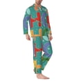 thumbnail image 2 of Lsque Ho Ho Ho Pattern Long Sleeve Pajama Set for Men - Soft 2-Piece Sleepwear and Loungewear Set with Pockets, Comfy Nightwear-X-Large, 2 of 7