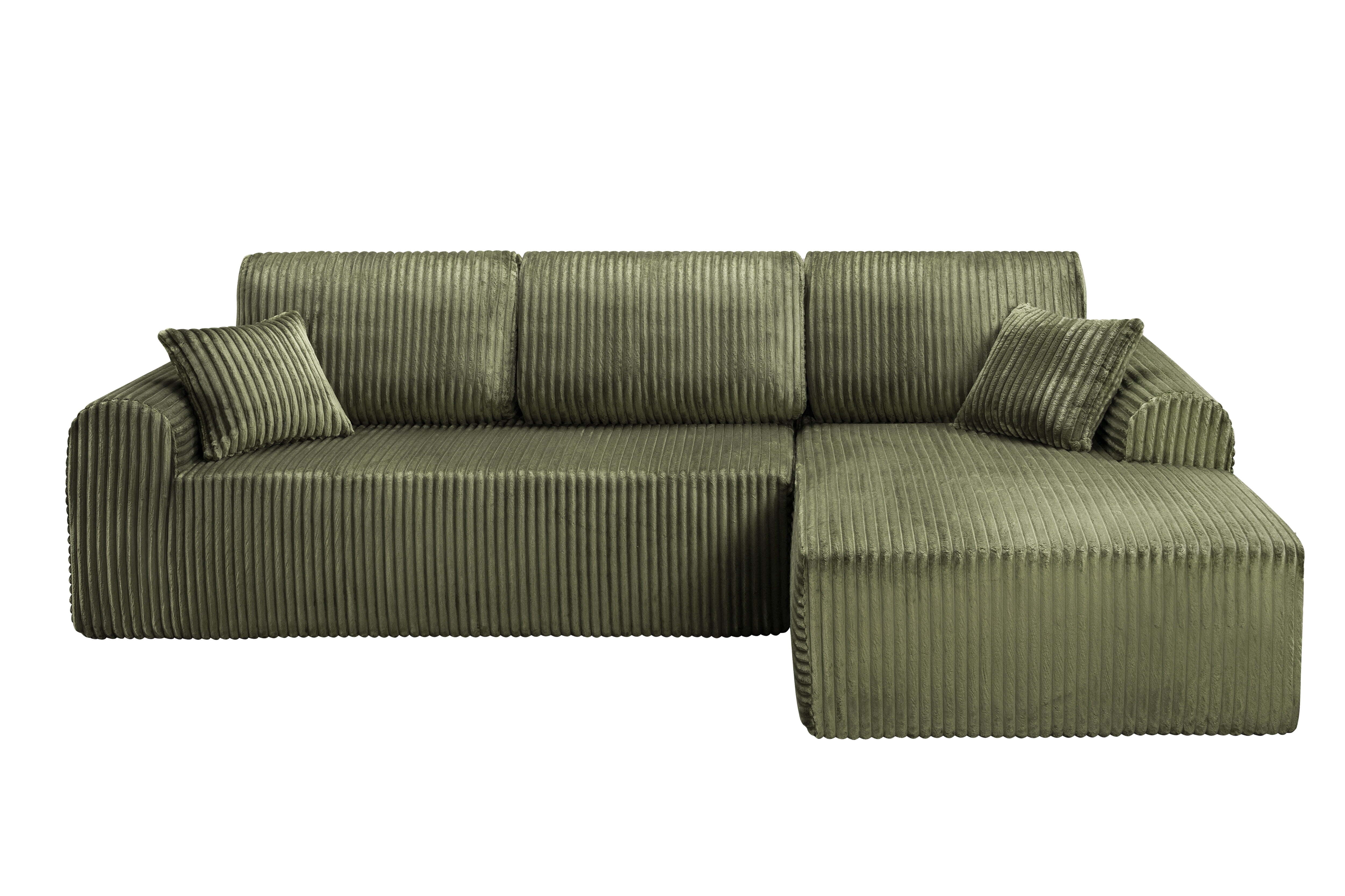 Shikeyi 109" Cloud Modular Sectional Sofa Couch with L-Shape Chaise,Modern Minimalist Upholstered Boneless Couches for Living Room Bedroom, Green