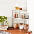 thumbnail image 5 of Cook N Home 2-Tier Stainless Steel Corner Storage Shelf Organizer, Triangle, Triangle Stainless Steel, 5 of 5