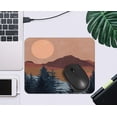 thumbnail image 3 of Abstract Boho Terracotta Sunset Mountain Mousepad 9.5x7.9in Non-Slip Rubber Base Square Desk Decor Perfect Gift for Boho Lovers Office & Home, 3 of 5