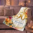 thumbnail image 6 of Golden 50Th Anniversary Floral Design, Cozy Typography Art Scene, Warm Flannel Blanket for Living Room and Reading Nook, Art Lovers Valentine's Day Gift, Artistic Home Decor, 6 of 9