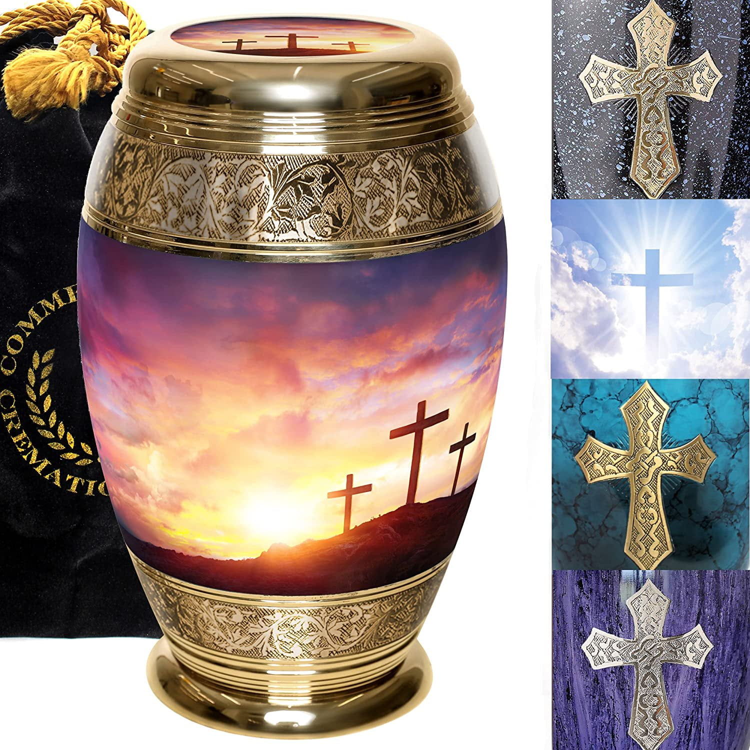 Three Crosses Urns for Cremation Ashes Large Urn XL or Small Keepsake