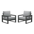 thumbnail image 2 of WestinTrends Montara Outdoor Modern HDPE Patio Club Chair with Waterproof Deep Seat Cushions (Set of 2), Gray/Light Gray, 2 of 15