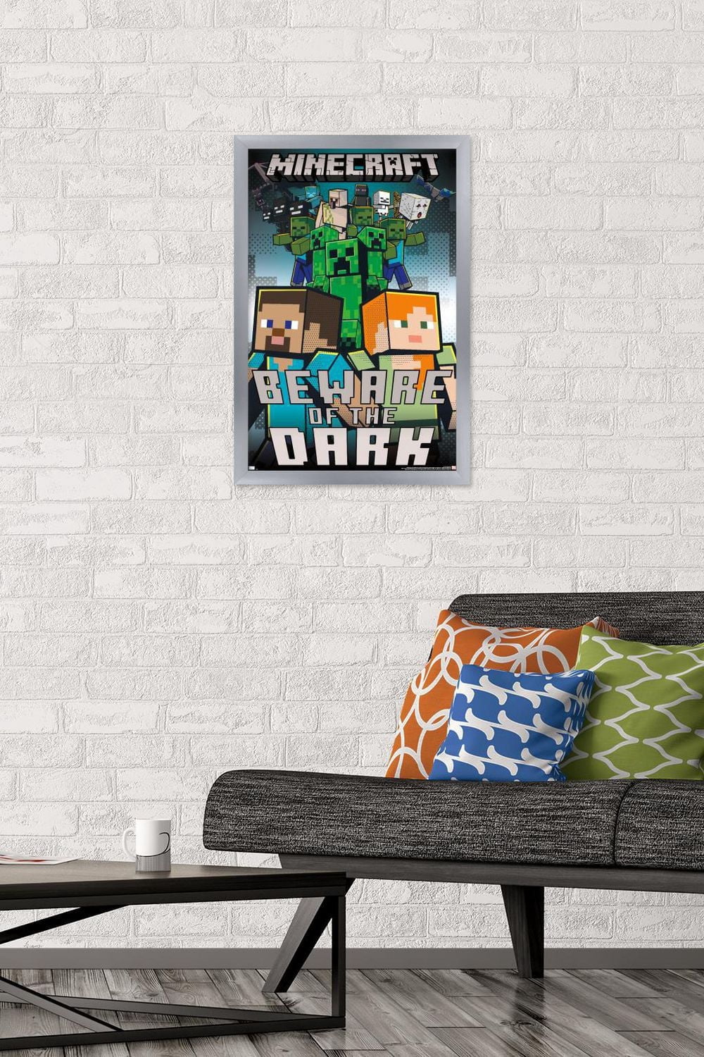 Minecraft - Beware Of The Dark Wall Poster with Magnetic Frame, 22.375" x 34"