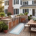thumbnail image 3 of Safavieh Courtyard Ercan Bordered Indoor/Outdoor Runner Rug, Ivory/Aqua, 2'3" x 12', 3 of 12