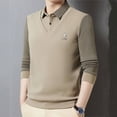 thumbnail image 2 of Men's Fleece-Lined Polo Shirt Warm and Stylish T-Shirt, 2 of 6