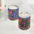thumbnail image 2 of Yayeee 2 Pack Qtip Holder Bathroom Cotton Swab Canister with Lid Clear Dispenser Set, Green Wavy Pattern, 2 of 6