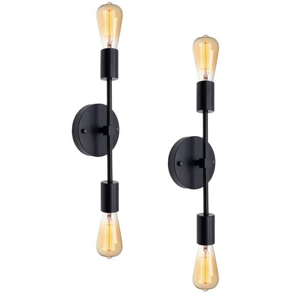XHWHZZ Modern Wall Sconce, 2 Pack Black Sconces, Industrial Wall Mount Lamp Fixtures, Industrial Vanity Wall Sconce, LED Lighting Fixtures