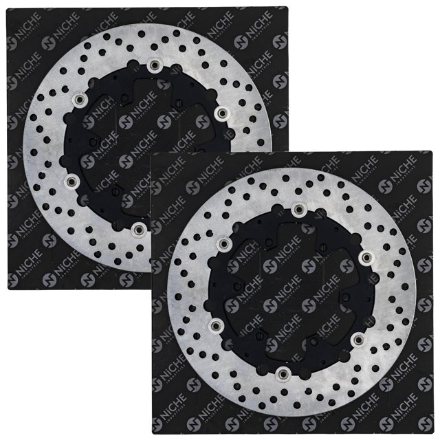 Niche Front Brake Rotor Set for BMW R850R R1100R K100RS K1100LT, part number 519-CRT2388R. Includes two grey rotors with a plain profile, 305mm outer diameter, and 5.5mm thickness. Designed for automotive replacement parts, compatible with various BMW models from 1989 to 2002, including R850R, R1100R, K100RS, and K1100LT.