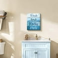 thumbnail image 3 of Bathroom Wall Decor Gradient Blue Canvas Print Wall Art Rustic Framed Bathroom Signs Rule, 12 x 15 Inch, 3 of 6