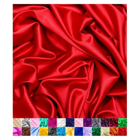 Fabric | Decoration & Sewing | Shiny & Luxury | 60" Wide Roll | Metallic Shiny | Upholstery, Lining, Drapery, DIY (Red, 4 Yard)