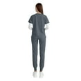 thumbnail image 3 of Gray Scrubs,2 Pieces Scrub Sets for Women Medical Wide Leg Stretch Plus Size Yoga Jogger Nursing Scrubs Sets - Gray - XL, 3 of 3