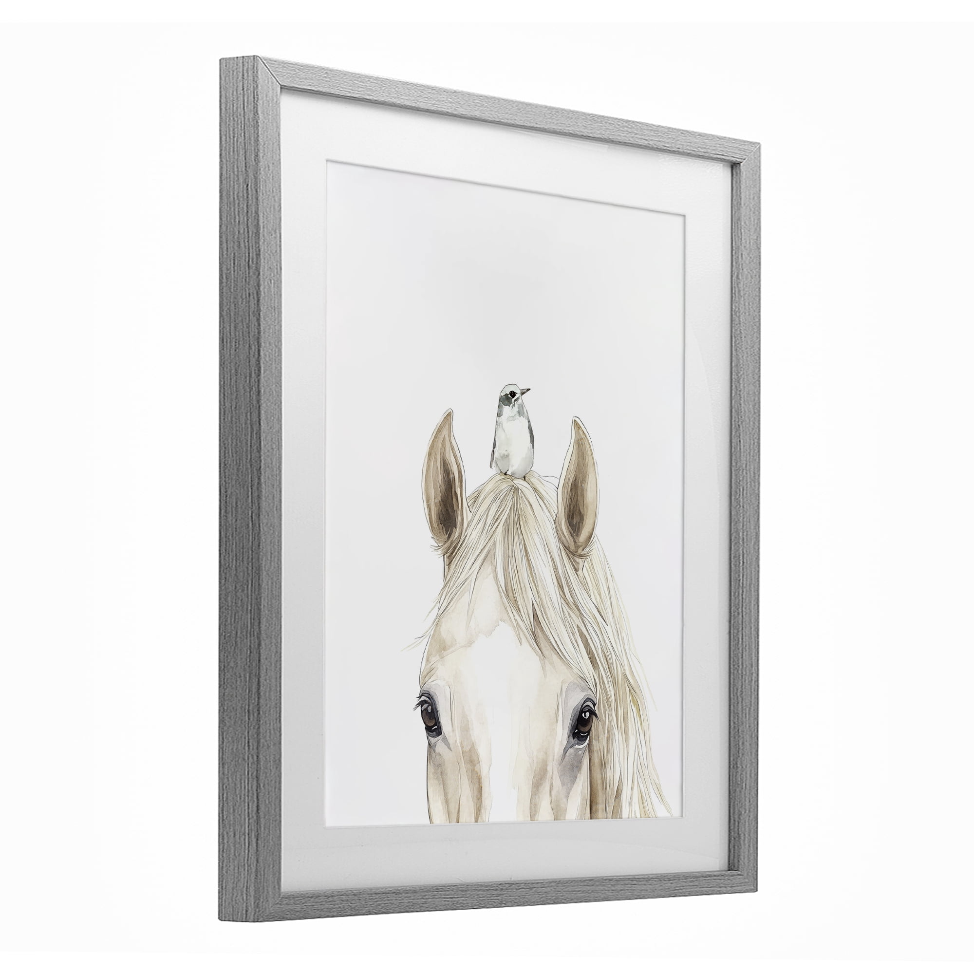 Stupell Industries Unexpected Guest Animals Gray Framed Print Under Glass, design by Svetlana Aleynikova