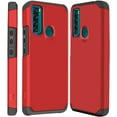thumbnail image 5 of Kaleidio Case For TCL 20 XE [Astro Armor] Rugged Slim [Shockproof] Impact Protector Hybrid Cover [Red/Black], 5 of 6