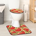 thumbnail image 2 of PhooArto Toilet Lid Cover and U-Shaped Toilet Floor Mat Set of 2 Pieces, Fruit Watermelon Slices Pattern Toilet Mat Set, Machine Washable Seat Covers Non-Slip Absorbent Rugs, 2 of 6