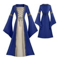 thumbnail image 2 of Medieval Dress for Women High Waisted Solid Color Renaissance Dress Fashion Floral Retro Dress Costume Flare A-Line Medieval Victorian Skirt Set for Halloween, 2 of 5