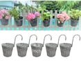 thumbnail image 1 of Hanging Flower Pots - 5 Pack, 4.3 Inch Balcony Planters Railing Hanging, Small Galvanized Metal Fence Planters for Outdoor Plants Farmhouse Garden Rustic Flower Succulent$5Pcs Hanging Flower Pots, Metal Iron Wall Planter Indoor/Outdoor for Railing Fence Balcony Garden Home Decoration$5 Pack Metal Iron Hanging Flower Pots, Balcony Planter, Durable Herb Pots Perfect for Fence, 1 of 7