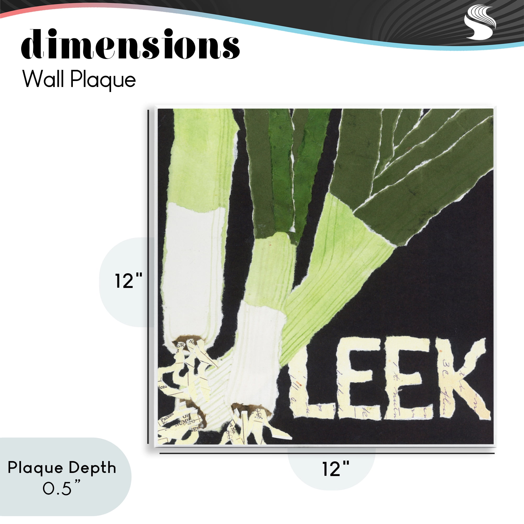 Stupell Industries Collaged Leek Vegetable Wall Plaque Art, design by Nancy Overton