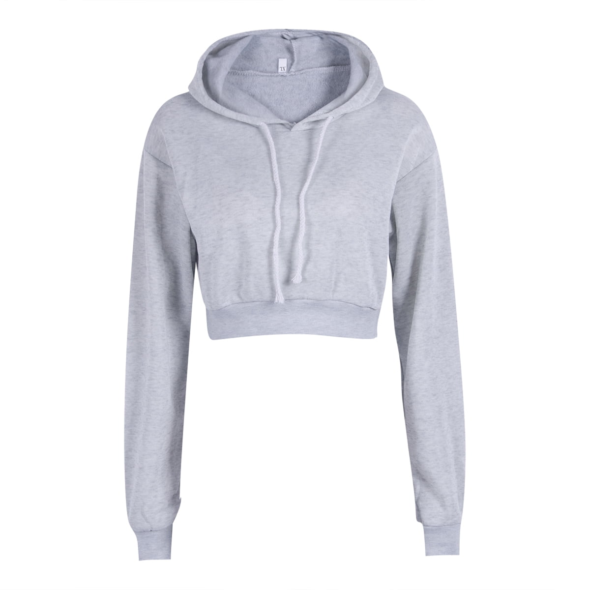 Womens Long Sleeve Crop Top Hoodies 