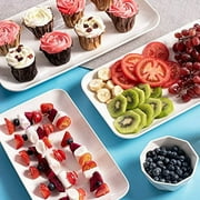Delling Serving Platters Rectangular White Stoneware 3-Pack 16/14/12-inch