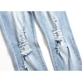 thumbnail image 5 of CHERALKEST Men's Biker Skinny Slim Fit Fashion Ripped Jeans Blue Stretch Destroyed Denim Pants, 5 of 7