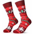 thumbnail image 1 of SATINIOR Men Holiday Socks Colorful Unisex Xmas Socks Stylish Patterned Sock Men Festive Present Socks, 1 of 5