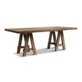 thumbnail image 3 of Hawthorne 84" Solid Reclaimed Elm Trestle 8-Person Dining Table Heritage Medium-Dark Brown, 3 of 9