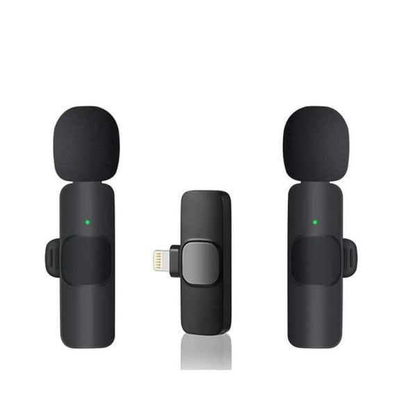 Micrófono de solapa inalámbrico Plug-Play ULTREND (con conector Lightning para iPhone/iPad) 2 micrófonos