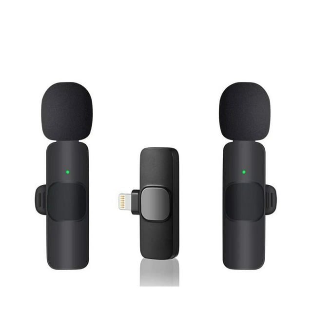 Micrófono de solapa inalámbrico Plug-Play ULTREND (con conector Lightning para iPhone/iPad) 2 micrófonos