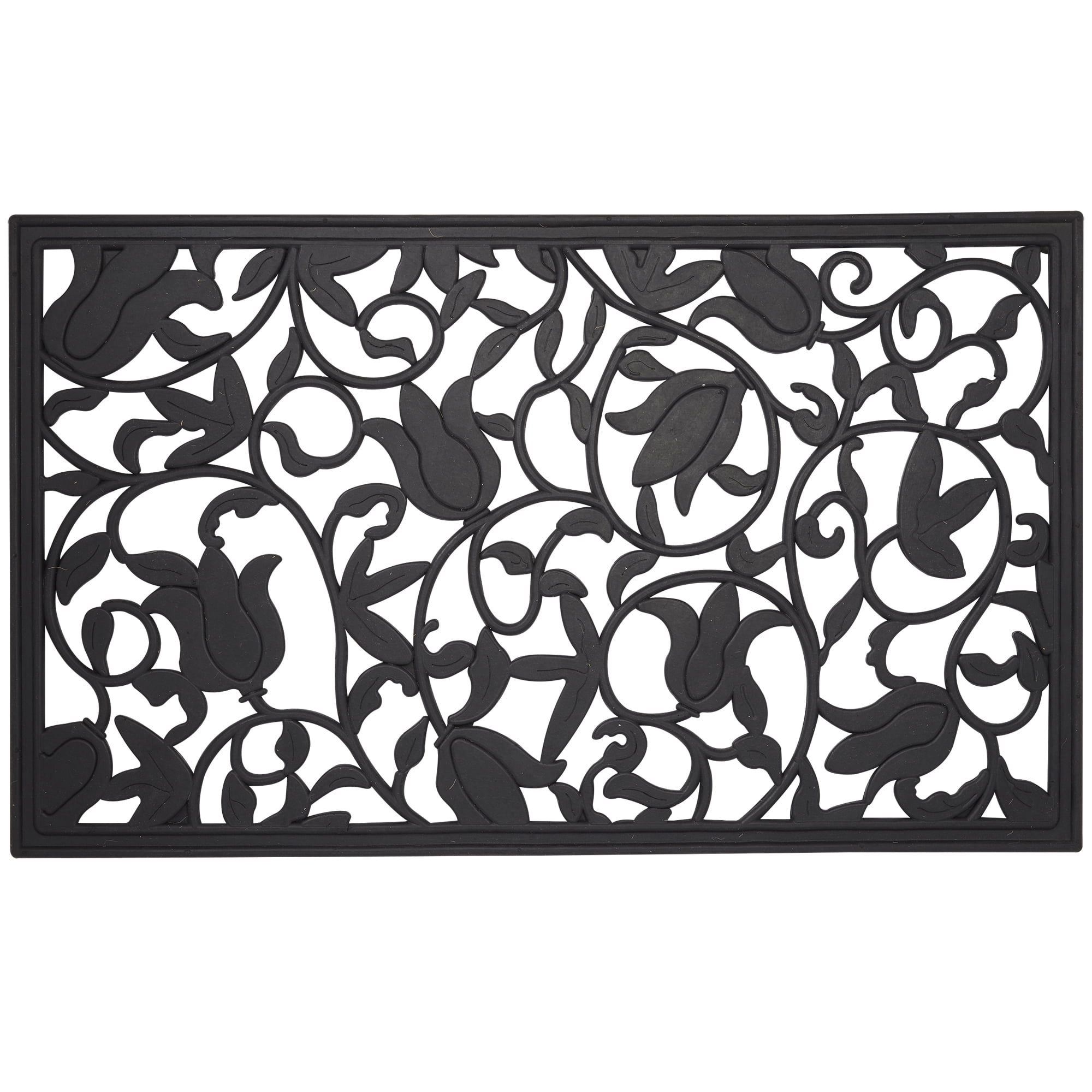 Envelor Home And Garden Tulips Rubber Doormat Heavy Duty Wrought Envelor Home And Garden Tulips Rubber Doormat Heavy Duty Wrought Iron Indoor Outdoor Door Mat Anti Slip Front Welcome Shoes Ser Outside