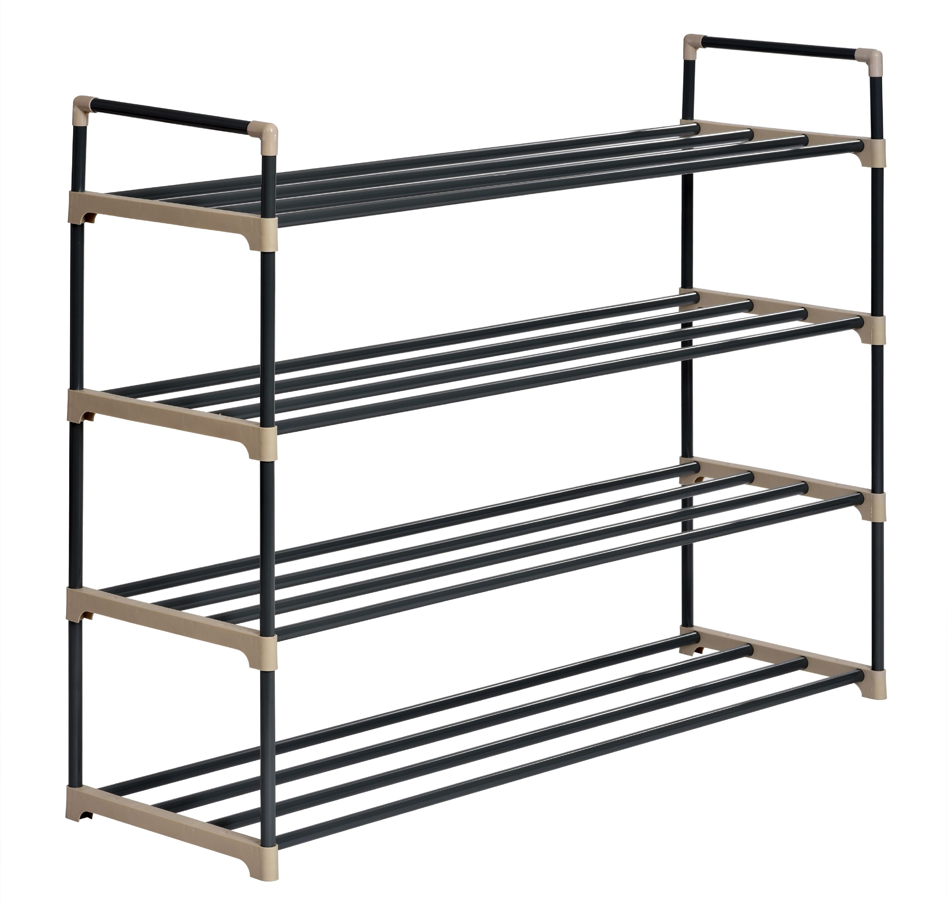 Muscle Rack Sr4l Gry 4 Level Shoe Rack Walmart Com