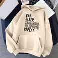 thumbnail image 2 of Sudadera Mujer Gibobby Moda con capucha informal y cómoda Cuello redondo Manga larga bolsillo estampado letras Otoño Invierno Beige XXXL, 2 of 4