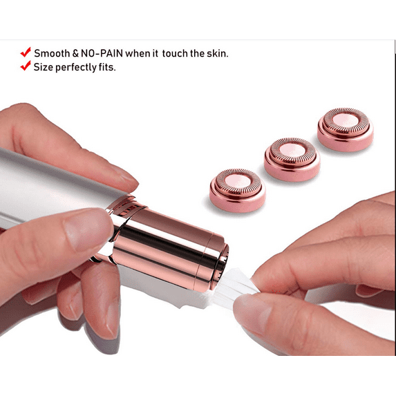4pc Facial Hair Remover Replacement Heads Fit all Hair Remover for Electric or Battery Flawless Hair Remover Best Finishing and Soft Touch