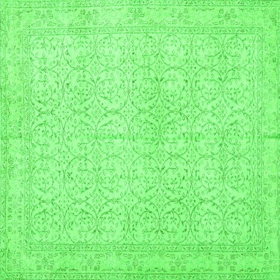 Ahgly Company Indoor Square Persian Green Traditional Area Rugs, 4' Square