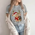 thumbnail image 2 of Abcnature Merry Christmas Tree T-Shirt Women's Cute Christmas Gnomies Graphic Tees Holiday Short Sleeve Tshirt Xmas Buffalo Plaid Red T-Shirt For Men Women T-Shirt Gray,K XXL, 2 of 5