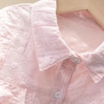 thumbnail image 4 of FAVIPT Puff Short Sleeve Shirts for Kids Summer Cotton Lace Trim Collar Blouse Casual Cute Solid Button School Shirt Pink,13-14 Years, 4 of 8