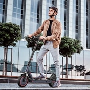 ALLOWEEK A1 electric scooter for adults, 10.5Ah battery up to 18 miles, 350W 19 mph, 10 solid tires no flats, UL2272, dual brakes, app, foldable